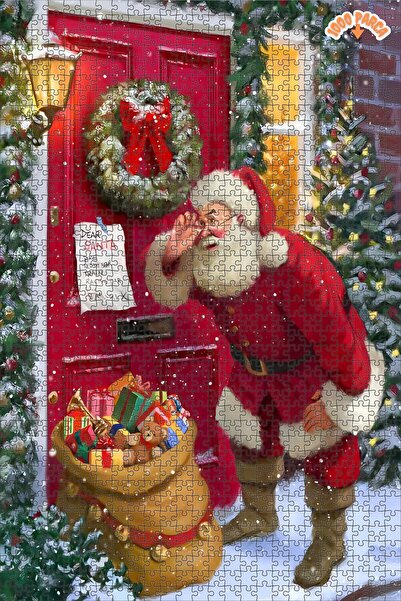 Teona Ahşap Hediyeler ile Noel Baba Dekoratif Çift Katlı Çerçeveli Asılabilir...