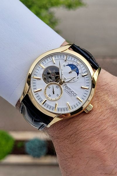 Ferrucci Black Color Gold Cord Automatic Men's Wristwatch