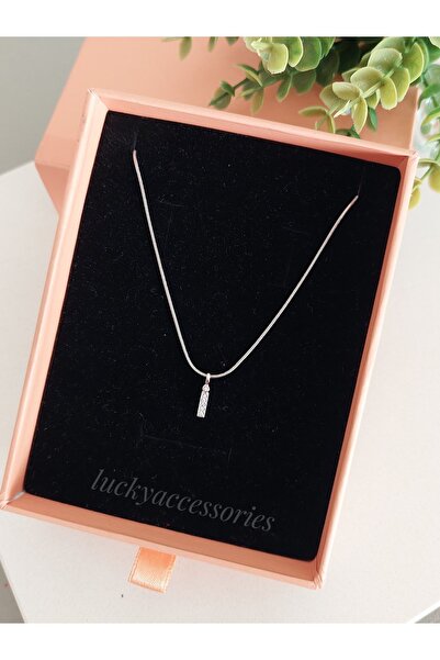 LUCKY ACCESSORIES Çelik Silver Rodyum  Kaplama Harf Kolye İ Harfi