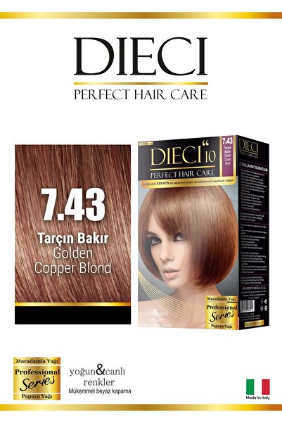 Dieci Kit Saç Boyası 7.43 Kumral Bakır Dore