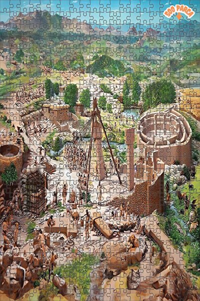 Teona Ahşap Göbeklitepe Şanlıurfa Dekoratif Çift Katlı Çerçeveli Asılabilir A...