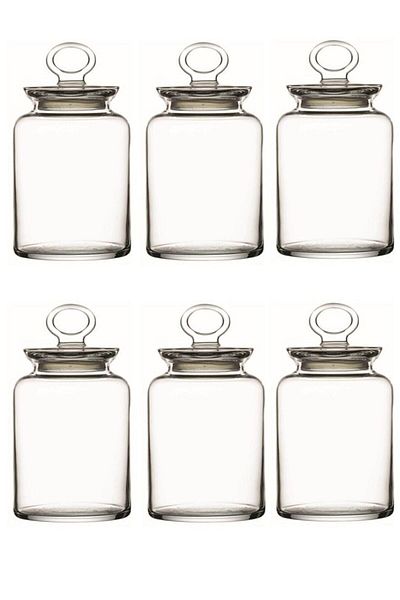 Paşabahçe Kitchen Glass Vacuum Jar with Lid Set of 6 2640cc 98677