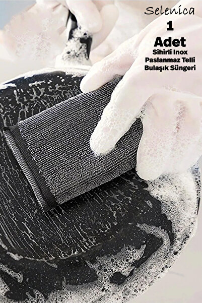 Selenica Sihirli Inox Paslanmaz Telli Bulaşık Süngeri 1 Adet