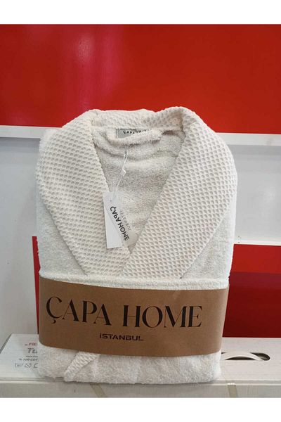Çapa Home 100% Cotton Water Drawing Double Pocket Bathrobe