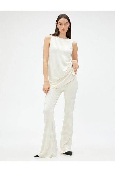 Koton High Waist Spanish Leg Leggings Trousers