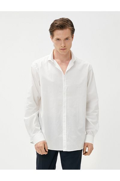 Koton Sports Shirt Slim Fit Long Sleeve Cotton Non Iron