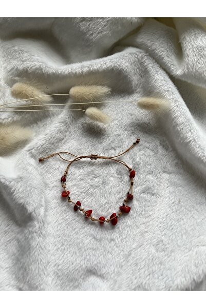 PelvedDesign Coral Natural Stone Anklet/bracelet Handmade