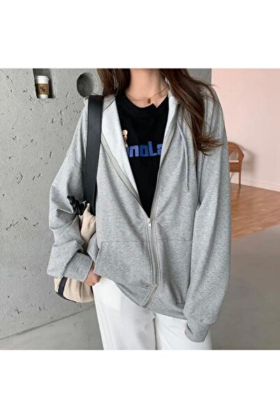 DEEFWEAR Hooded Zippered Basic Cardigan