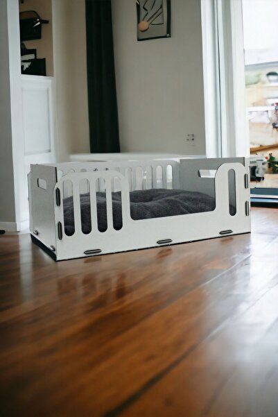 KLES Kedi Yatağı Ahşap Beyaz Renk Model 5