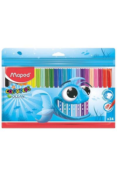 Maped Peps Ocean 24 Color Felt Tip Crayons -845722 / Maped