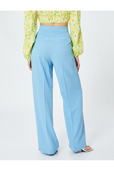 Koton Keten Karışımlı Geniş Paça Pantolon