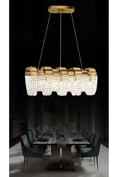 RONİSU AYDINLATMA Mirella Yemek Masası Taşlı Avize Zarif Taşlı Avize Modern