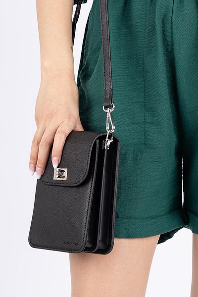Getcho David Jones Brook Women's Mini Black Crossbody Bag with Phone Compartment – Adjustable Strap