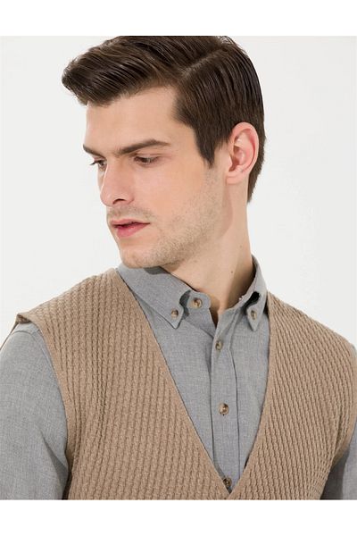 Pierre Cardin Ανδρικό Slim Fit Knitwear Γιλέκο - Άνετο και κομψό σχέδιο