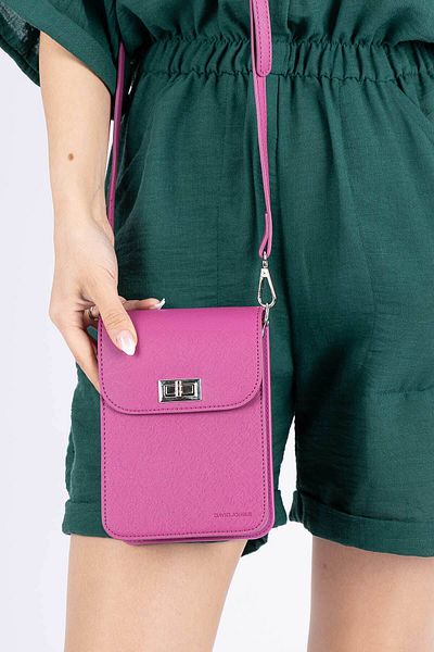 Getcho David Jones Brook Women's Mini Pink Crossbody Bag with Phone Compartment – Zippered, Adjustable Strap