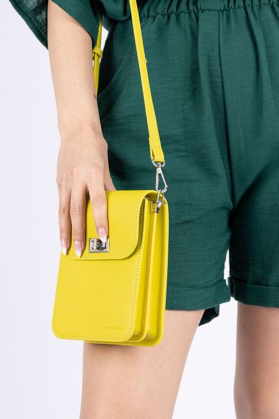 Getcho David Jones Brook Women's Mini Yellow Crossbody Bag with Phone Compartment – Zippered, Adjustable Strap