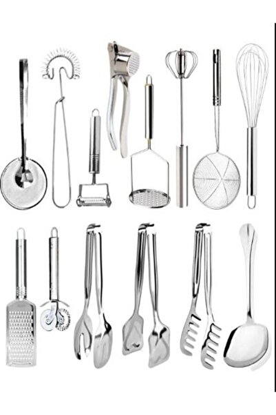 Veliday 14 Adet Ekonomik Mutfak Hazırlık Gereçleri Rende Soyacak Çırpıcı Kevg...