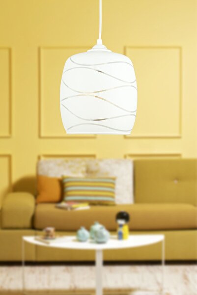 Begüsa Suyolu Cam Tekli Avize Beyaz No:03