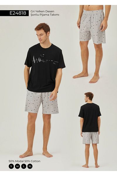 Pamuk & Pamuk Men's Short Sleeve Shorts Pajama Set