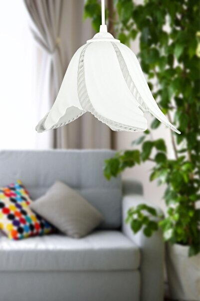 Begüsa Tekno Cam Tekli Avize Beyaz