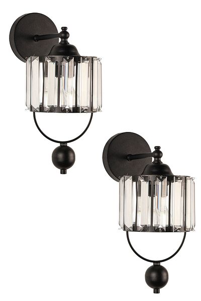 Begüsa Gallon Sconce Lux Crystal 2 Pieces Black