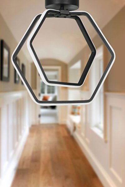 Begüsa Hazar 3 Renk Ledli Tavan Montaj Avize Siyah