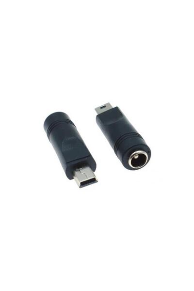Koodmax - 5 Pin Mini Usb Erkek to DC 5.5*2.1mm Dişi Soket Çevirici - Güç Adap...