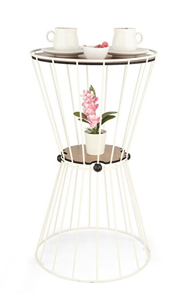 Begüsa Alpin Sehpa Beyaz Ceviz Ahşap