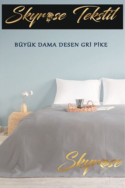 Skyrose Single Checkerboard Pattern Pique 160 x 230 cm, Home textile Bedspread Bed Pique