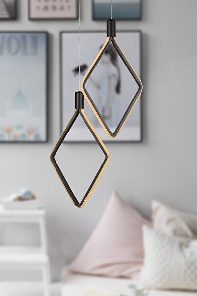 Begüsa Uras 3 Renk Ledli 2.li Avize Siyah