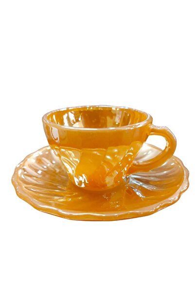 Dedemin Antikaları Antika Anchor-hockıng U.s.a Sarı Kahve Fincanı