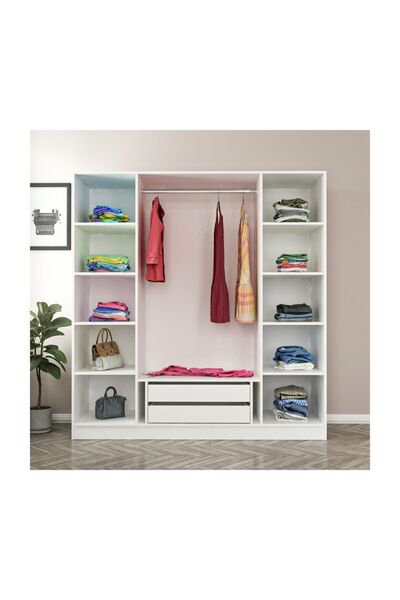 Minar Kale 4 Kapaklı Aynalı 2ç Dolap - Pera Ceviz