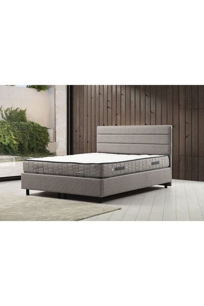 Minar Motya Baza Başlık 160*200 Yatak Set-acık Gri