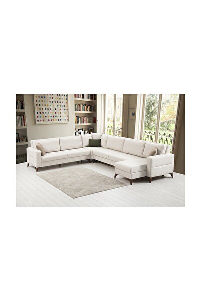 Minar Kristal Dinlenme+3+köşe+3 Köşe Takımı Bej