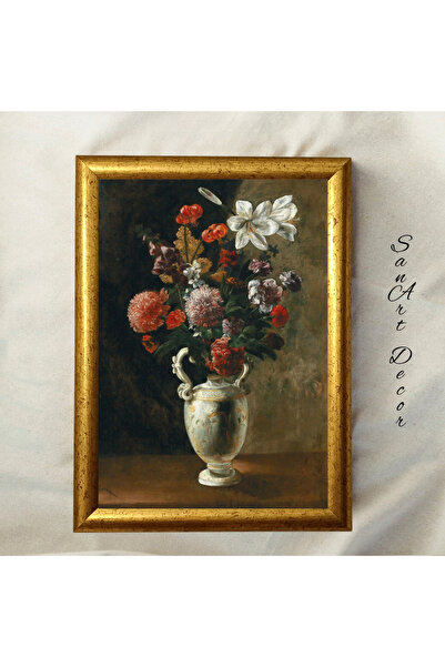 Sanart Pictură vintage cu rame, pictură în ulei, pictură înrămată, decor arti...