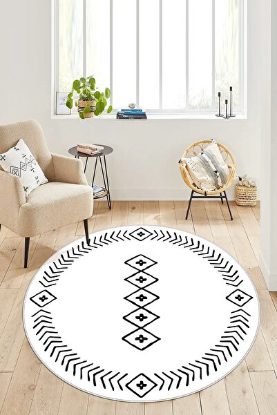 West Home Dijital Baskı Yıkanabilir Kaymaz Taban Salon Halısı Mutfak Halısı Y...