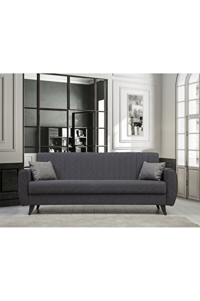 Minar Alkon Üçlü Koltuk-koyu Gri 100