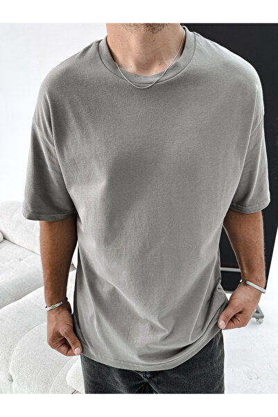 King Brothers Szürke Oversize Basic póló - vastag szövet, laza szabású