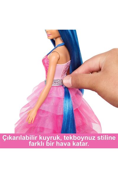 Barbie Mavi Saçlı Prenses Bebek HRR16