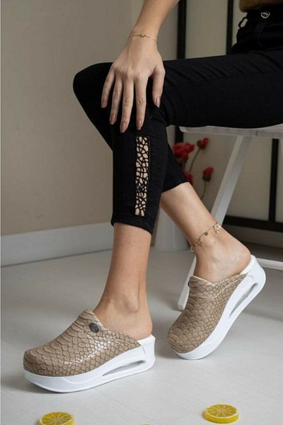 AREL MEDİKAL Γυναικείες παντόφλες Mink Color Sabo Orthopedic Doctor Nurse Hospital