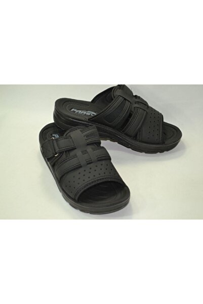 Pars Byzek Erkek Suni Deri Siyah Iç Mekan Dış Mekan Günlük Terlik