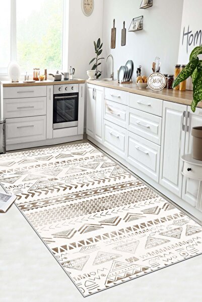 Lavita Home Makinede Yıkanabilir Kaymaz Taban Leke Tutmaz Bej İskandinav Salo...
