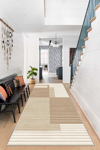 Lavita Home قاعدة بيج مخططة قابلة للغسل وغير قابلة للانزلاق - لغرفة المعيشة و...