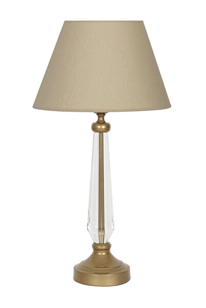 Vinner Gard Statik Eskitme Dikey Kristal Abajur Hasır Bej