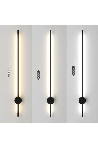 Genel Markalar 70cm Elektrikli Samsung Led Duvar Aplik Çubuk Siyah Gün Işığı (ELEKTRİKLİ)