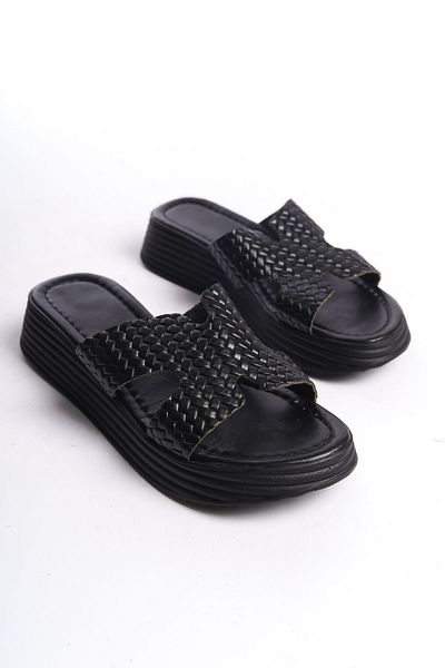 Shoesers Γυναικείες παντόφλες Vaketa από γνήσιο δέρμα με διπλό λουράκι ειδικής σχεδίασης