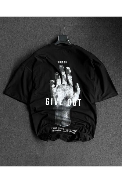 CONSTRAİN Μπλουζάκι GİYELİMİXTR Unisex με μαύρο στάμπα - Give Out Model