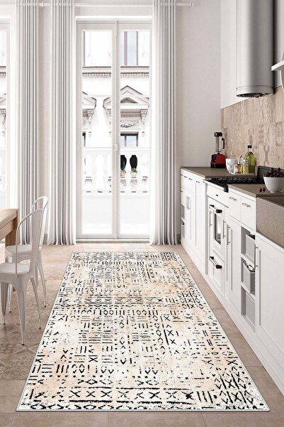 Confidence Home Dijital Baskı Yıkanabilir Kaymaz Taban Mutfak Halısı Salon Ha...