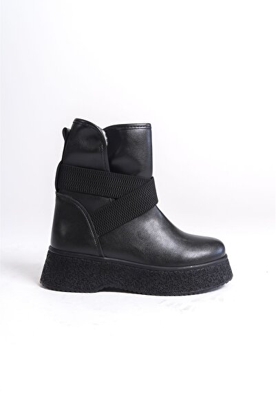 Shoesers Γυναικείες μπότες χιονιού με χοντρή σόλα με ελαστική γούνα στο εσωτερικό