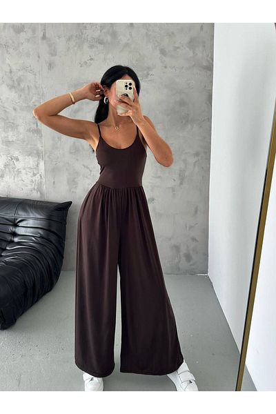 SUYA US WEAR Γυναικεία ολόσωμη φόρμα με λουράκι από σχοινί Sandy Sand